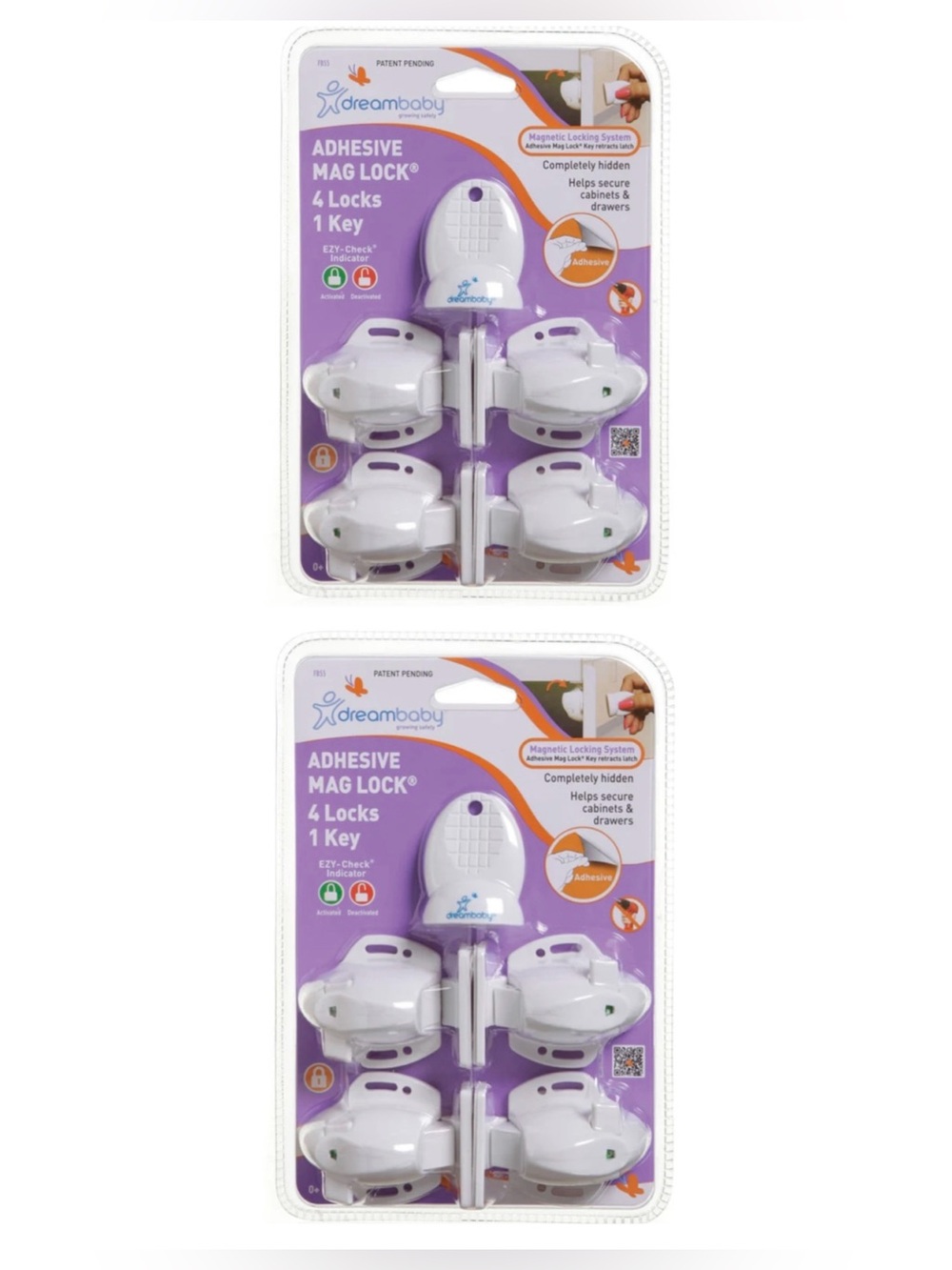 Dreambaby Adhesive Mag Lock 4 locks 1 key Locking System